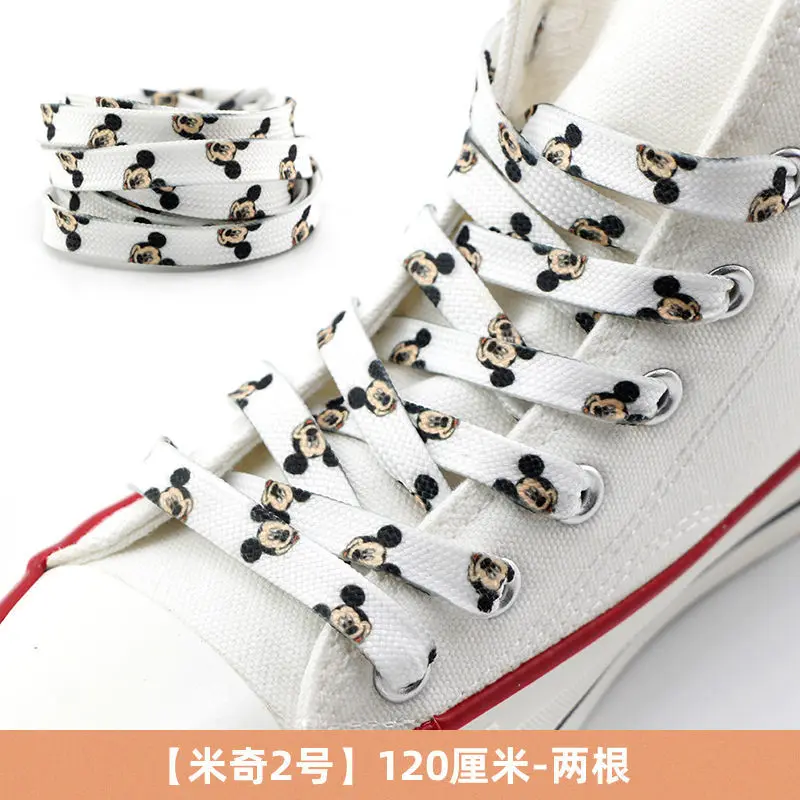 Bandai Cartoon Mickey Mouse Graffiti Shoelace Color Love High-top Low-top Rice Doraemon Fashion Shoelace Clothing Decoration