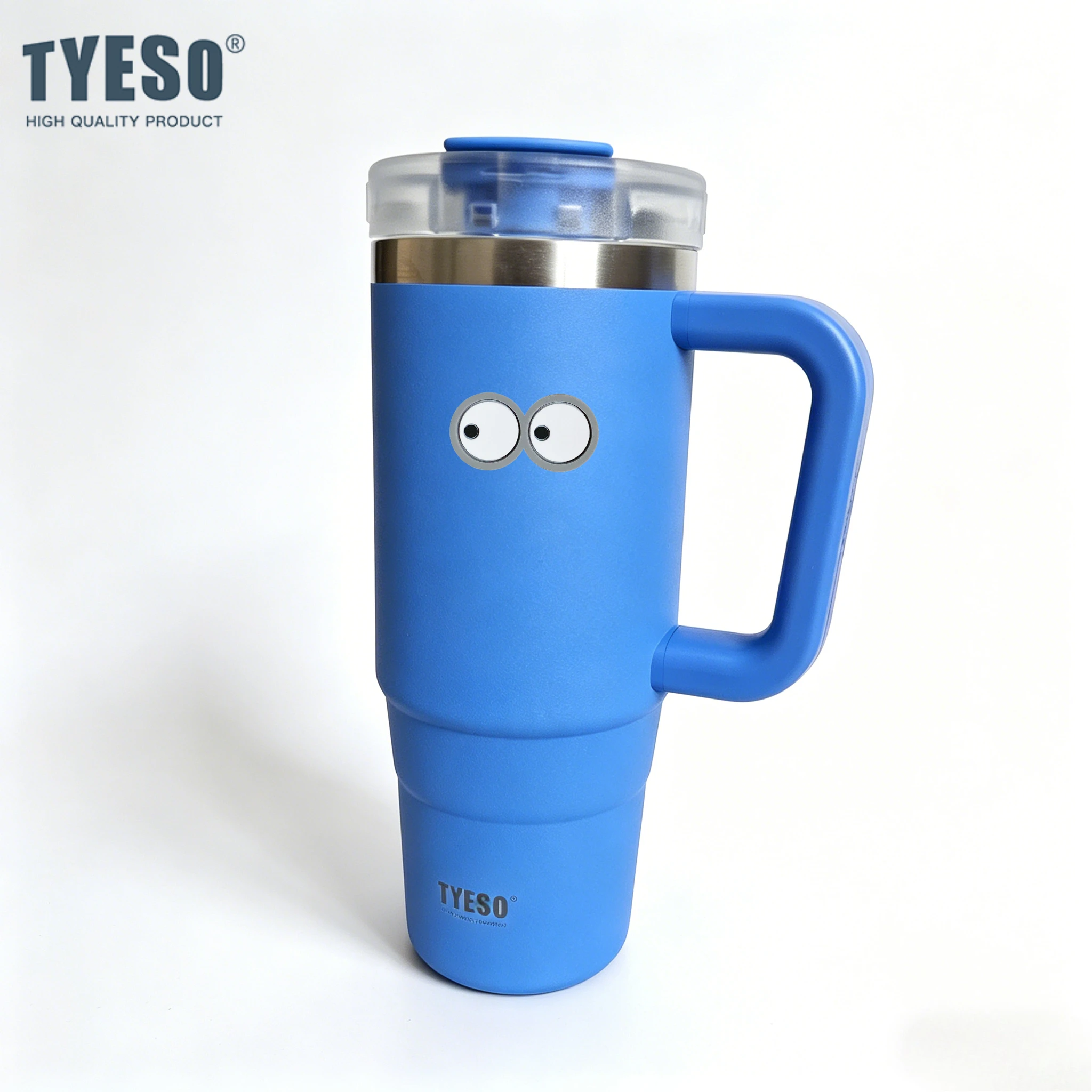 1200ml Tyeso Vacuum With Handle and Sticker Bottle Stainless Steel Car Mug Straw Thermal Iced Travel Cup Tumbler Hot Cold Cup