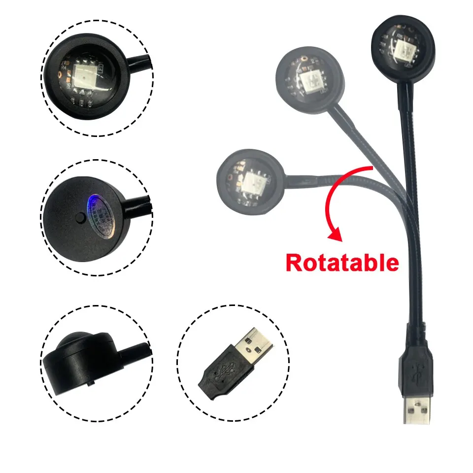 Colorful Gradient USB Sunset Lamp Home Background Decoration Photography Rainbow LED Lights Flexible Decorative Atmosphere Lamp view 3