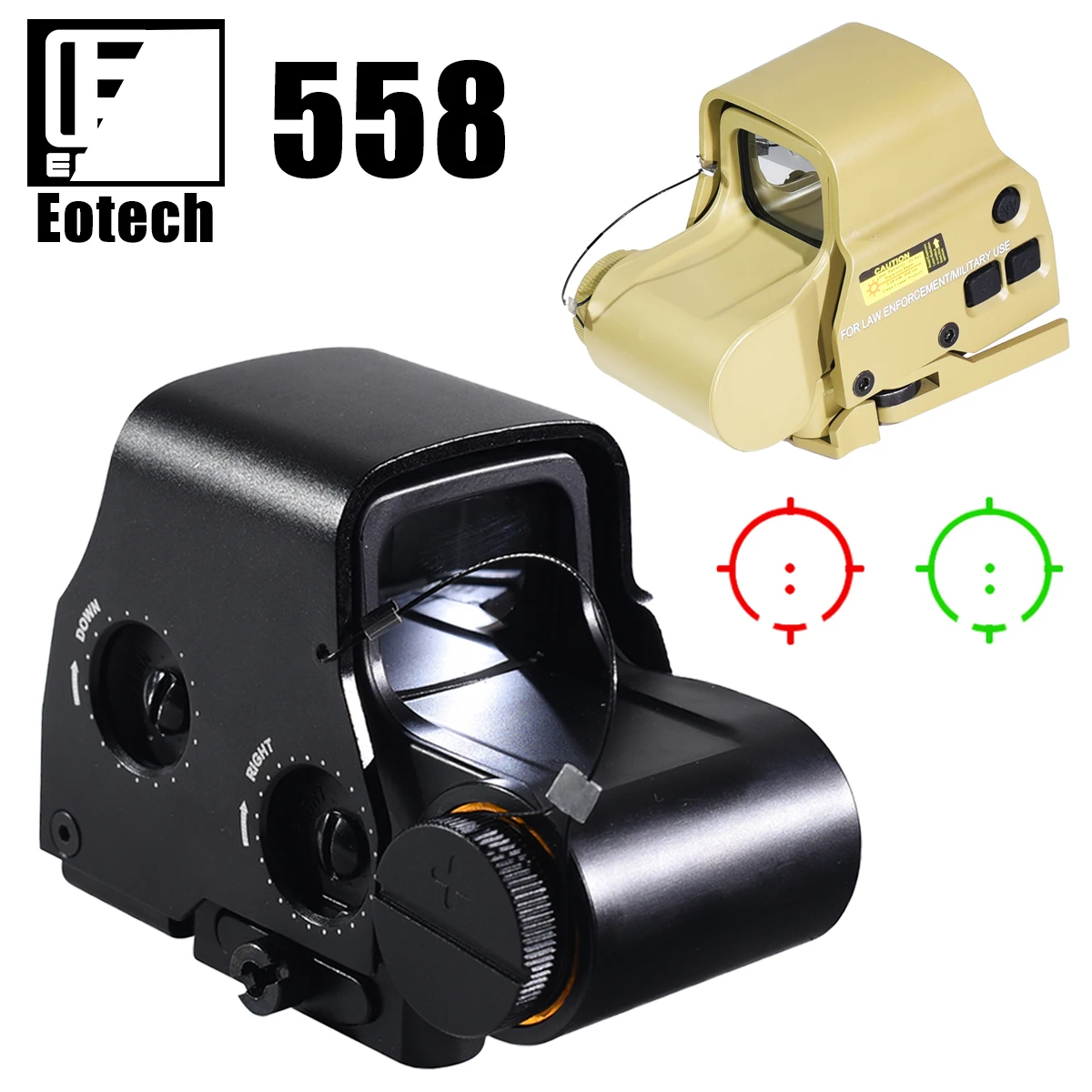 551 552 553 556 558 Red Green Dot Holographic Sight Reflex Sight for Airsoft / Hunting Rifle Scopes 20mm Quick Release Mount