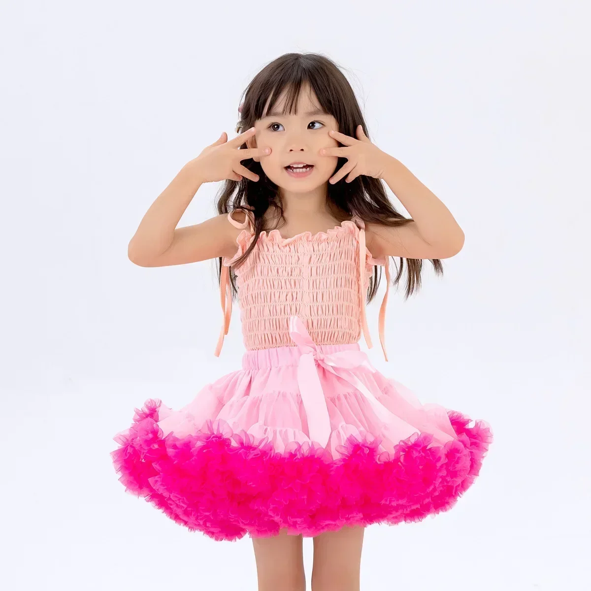 Girls Tutu Skirts Black Fluffy Toddler Tulle Princess Ball Gown Pettiskirt Ballet Party Dance Rainbow Tulle Skirts Girls Clothes