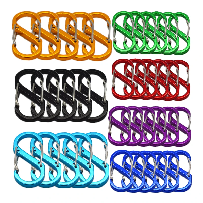 Spring Hook Aluminum Alloy Carabiner Spring Clasp Outdoor Backpack Camping Keychain Fishing Tools Lock Buckle Snap Clip