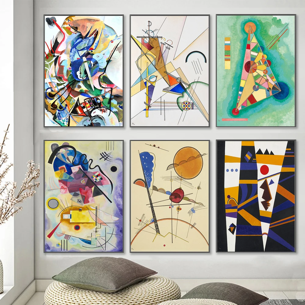 Wassily Kandinsky Geometry Graphics Abstract Wall Art Poster Home Decoration Picture Printing Canvas Painting Living Room Decor