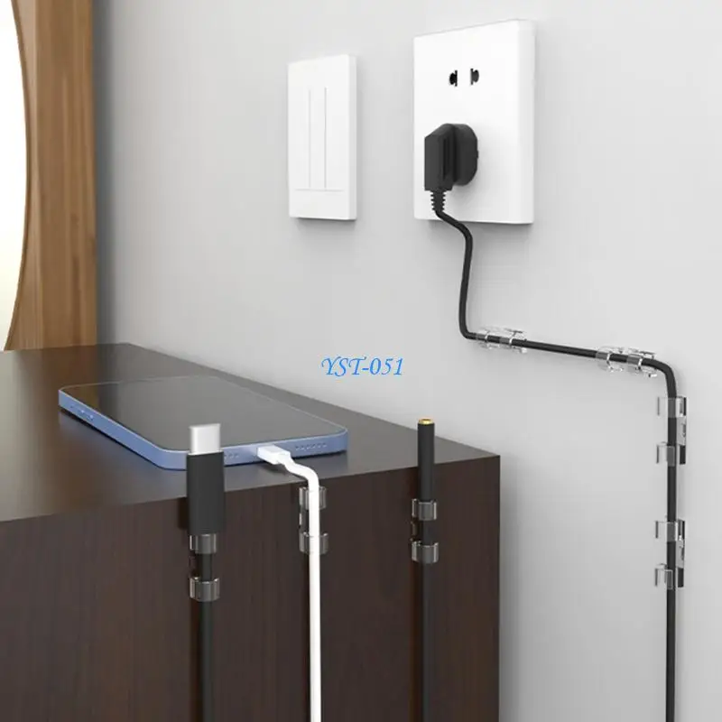 E15A Transparents Cable Clip With Double Hook Line Fixing Organizers For Secure Wire Management And Organization
