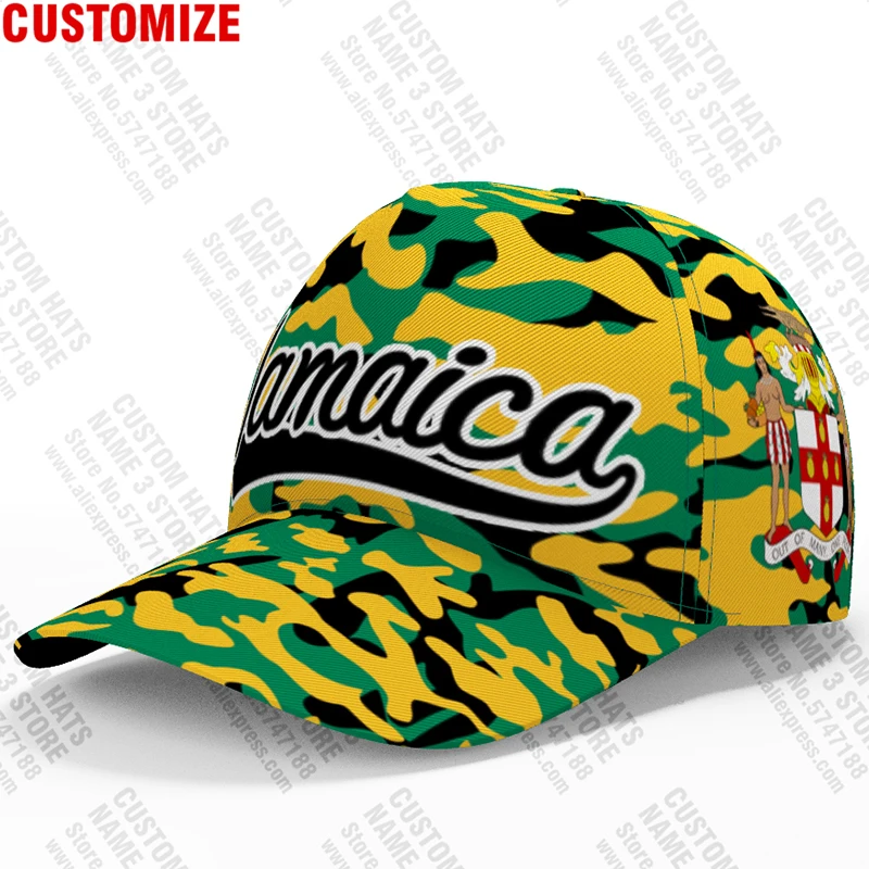 Jamaica Baseball Caps Free 3d Custom Made Name Number Team Logo Jm Hats Jam Country Travel Jamaican Nation Flag College Headgear