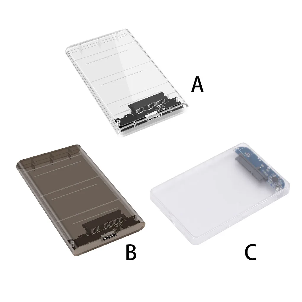 Hard Drive Housing 2.5inch Plastic Waterproof Hard Disk Enclosure Case Mobile HDD/SSD Case for Laptop Frosted Box