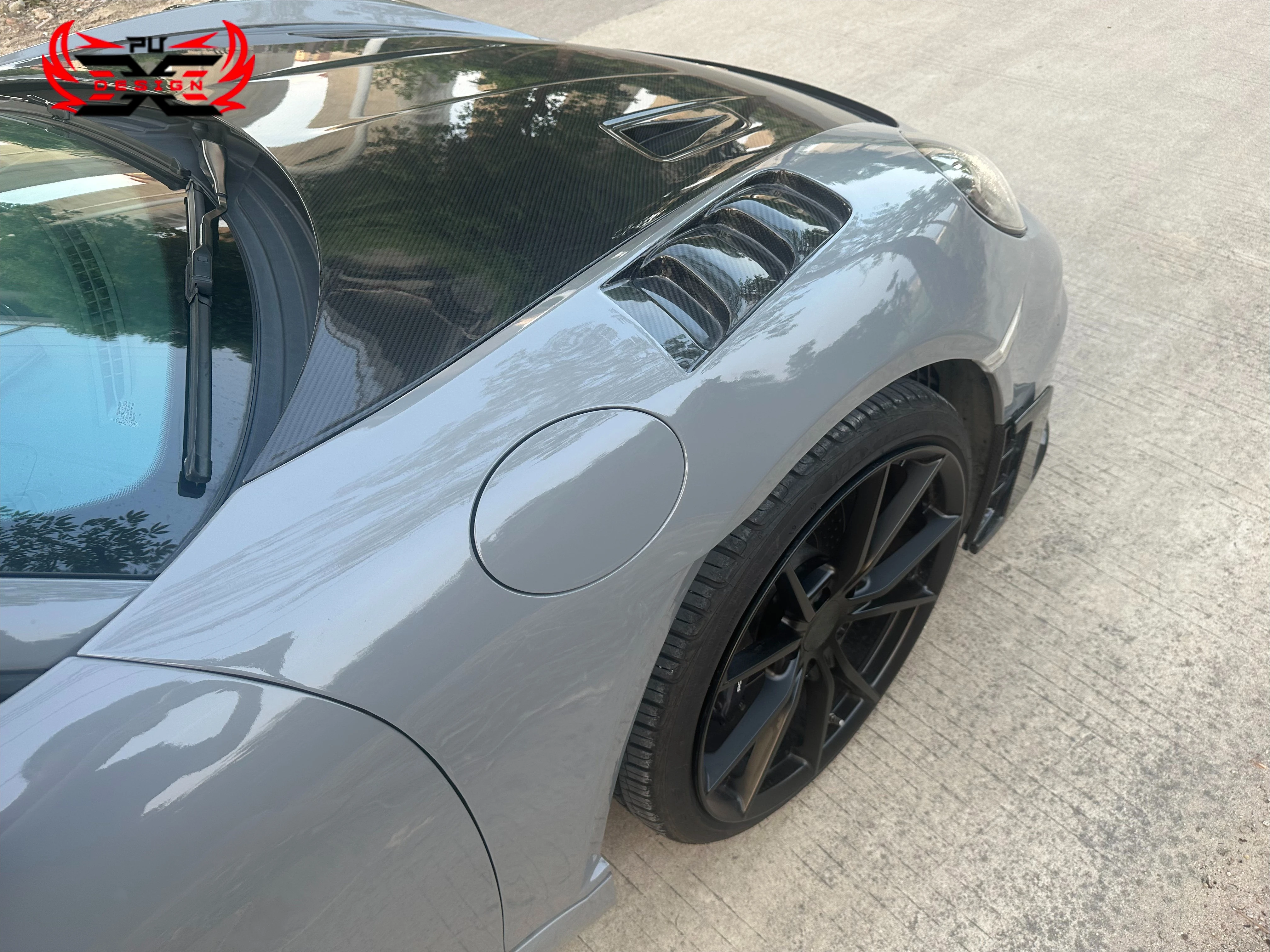 Dry Carbon Fiber Side mudguard for Porsche 981 718 GT4 RS Style mudguards Front mudguard Refit Car