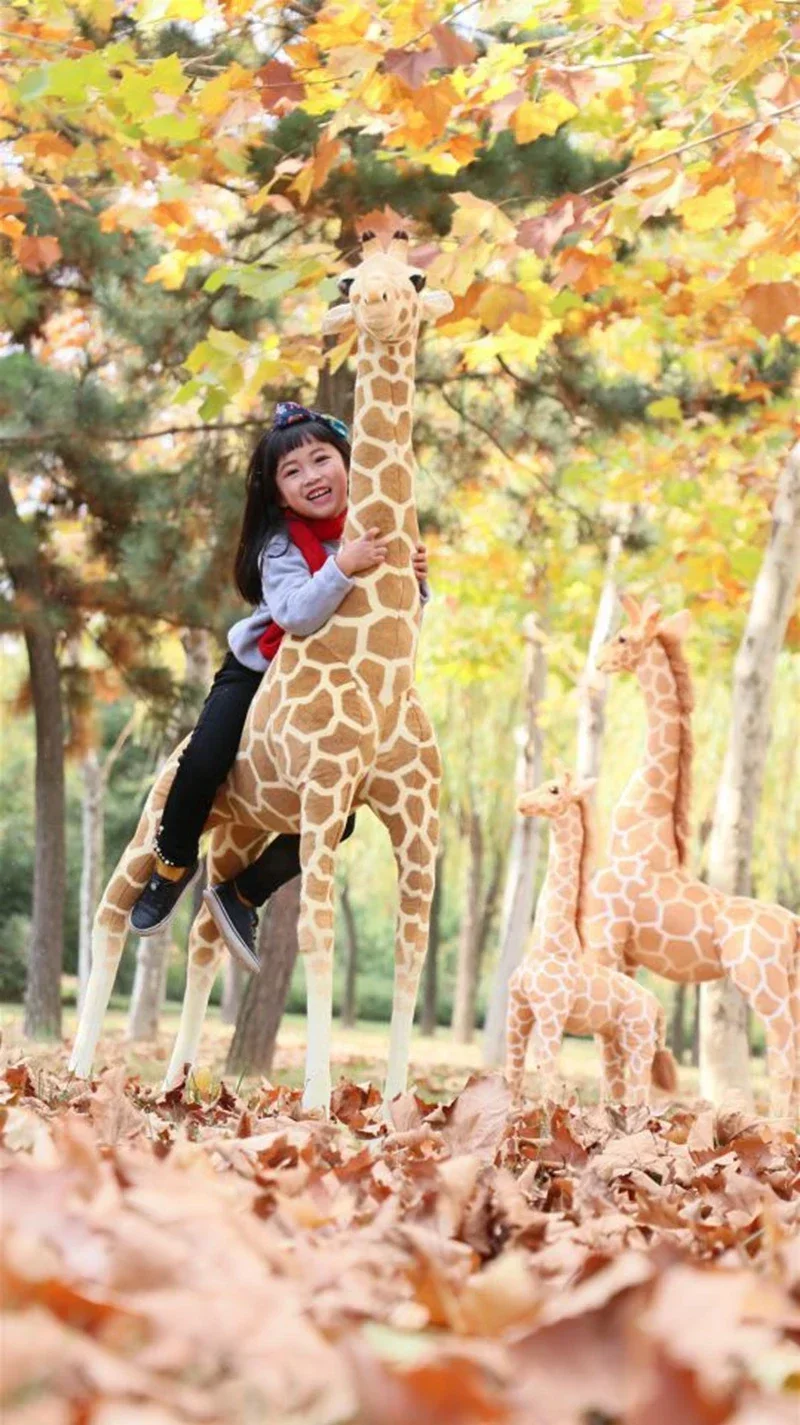 [Funny] Simulation 160cm Biggest Giraffe Plush Toy Giant Animal doll Collection Photography props Home decoration kids gift