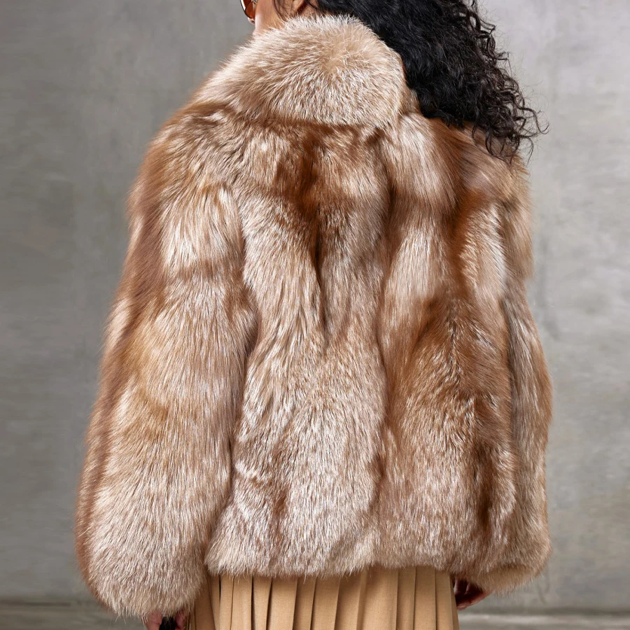 겨울 리얼 폭스 퍼 코트 천연 풀 스킨 폭스 퍼 아우터 영국식 칼라 정품 퍼 재킷 명품 리얼 퍼 코트 여성용