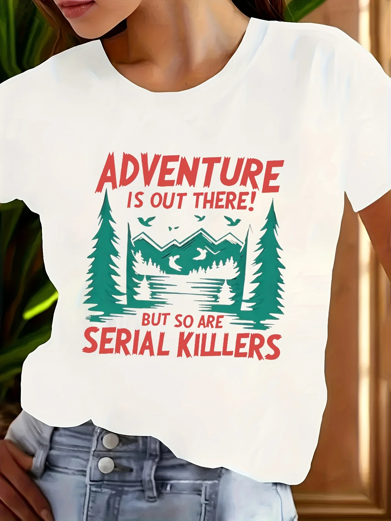 

Модная и минималистичная женская футболка больших размеров с рисунком тропического фламинго и пальмового дерева, повседневная с круглым вырезом и короткими рукавами