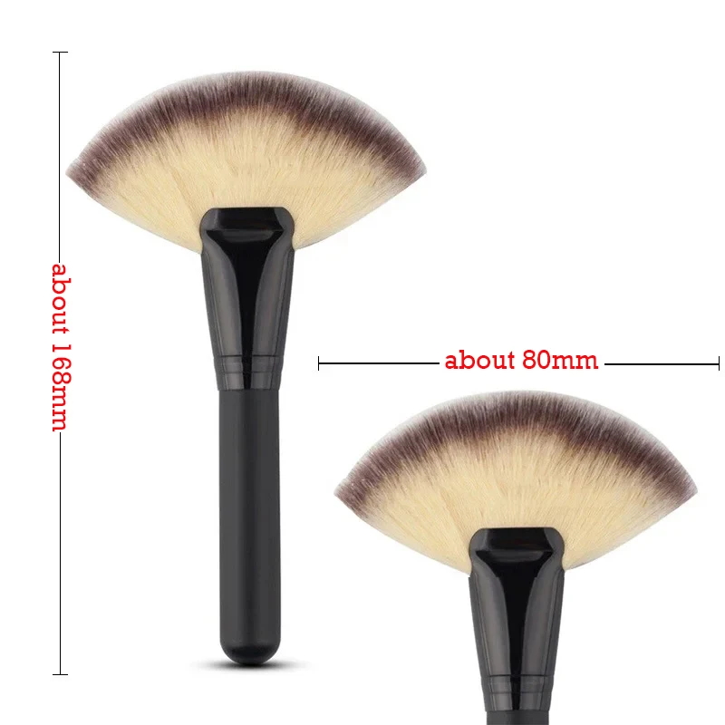 1 قطعة فرشاة للمكياج على شكل مروحة أحمر الخدود مسحوق تمييز ماكياج فرش خلاط الوجه للخد لينة الشعر الطبيعي يشكلون فرش