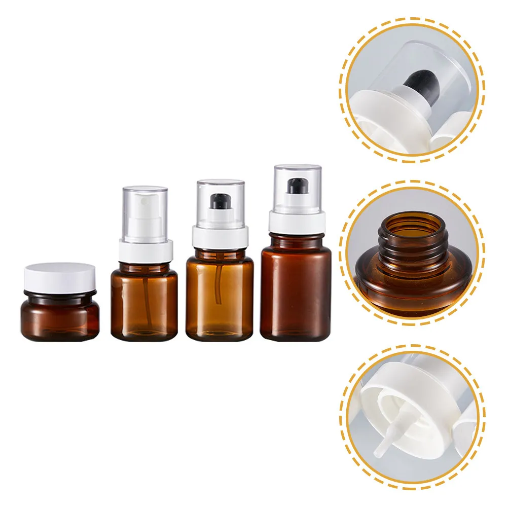 

4Pcs Essence Serum Bottles Travel Spray Containers Dispensers Lightweight Portable Makeup Lotion Storage Convenient