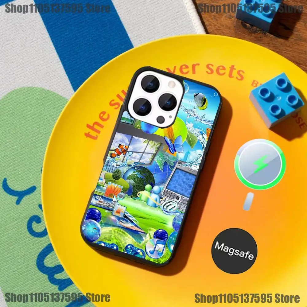 Чехол для телефона Frutiger Aero для iPhone 17,16,15,14,13,12,11,Pro,Max,Plus,Mini,SE4,E с магнитной беспроводной зарядкой Magsafe