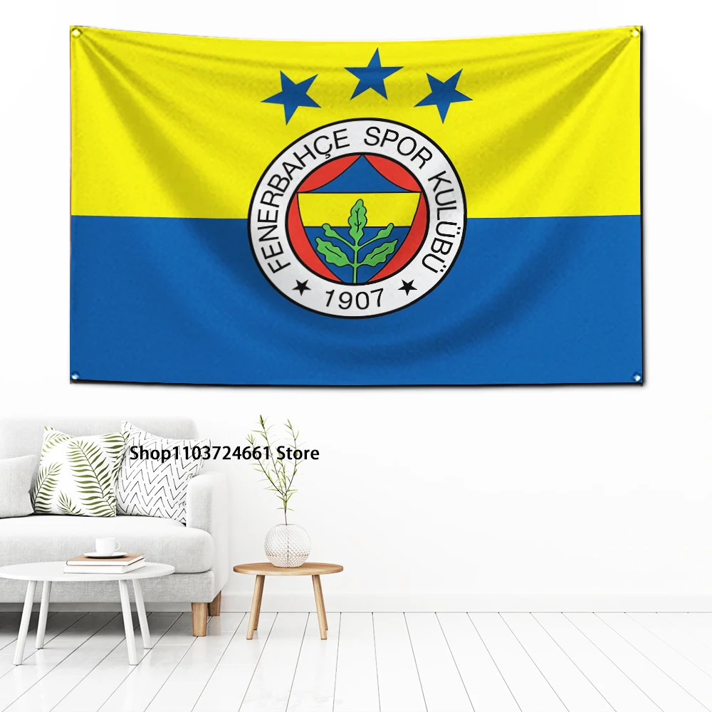 60x90cm Turkey Fenerbahce SK 1907 Flag Polyester Digital Printing Banner for Garage Wall Art Out Door Decoration