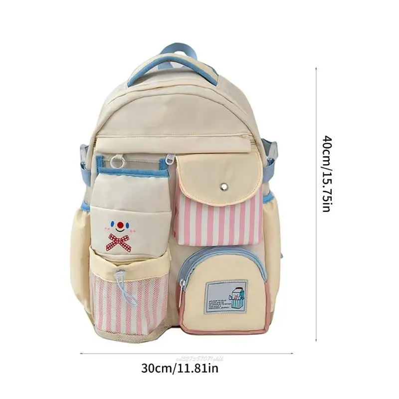 حقيبة سفر X5XA للمراهقين، حقيبة ظهر مدرسية جمالية، أنماط يابانية، حقائب نهارية غير رسمية، حقيبة ظهر بألوان متباينة #6