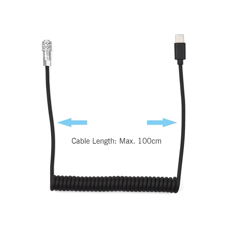 Andoer USB-C USB-C Power Cable Replacement For Blackmagic Pocket Cinema Camera BMPCC 4K/6K To USB Type-C Spring Cable