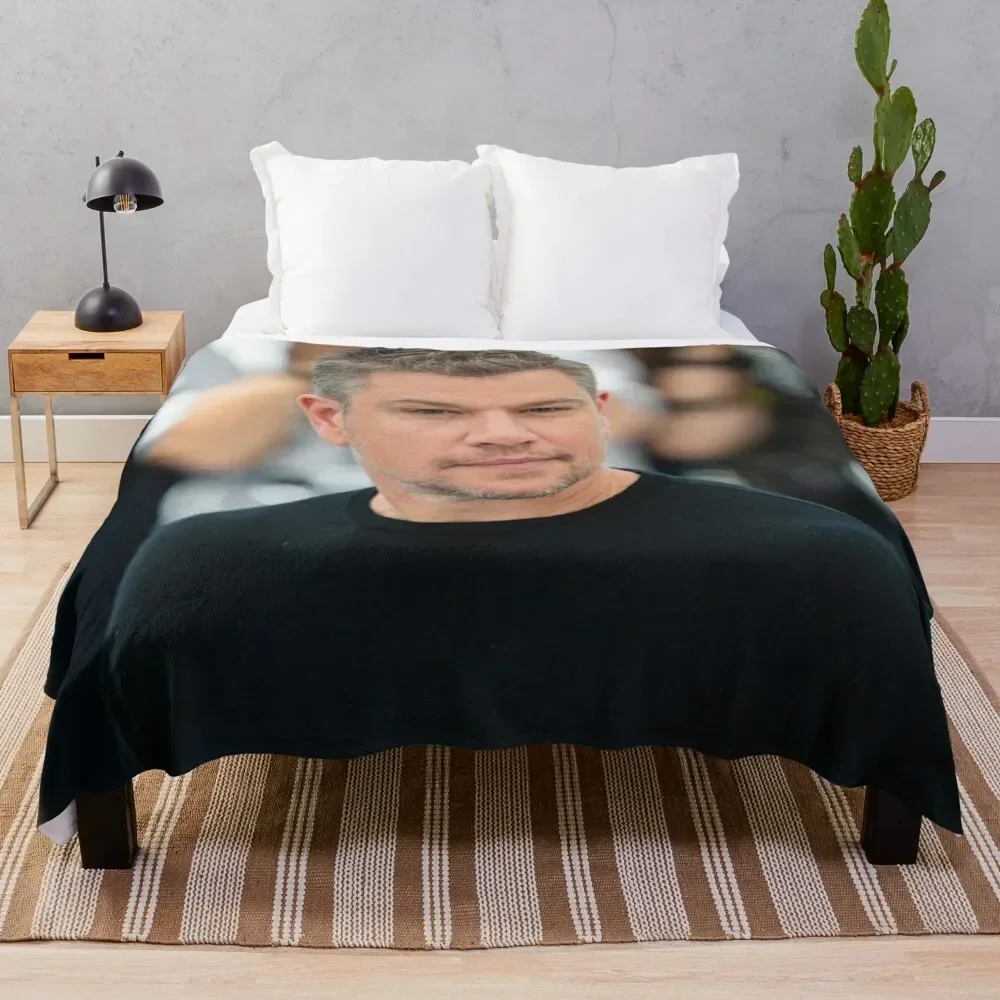 

Matt Damon Throw Blanket Flannel Fabric Soft Beds Blankets