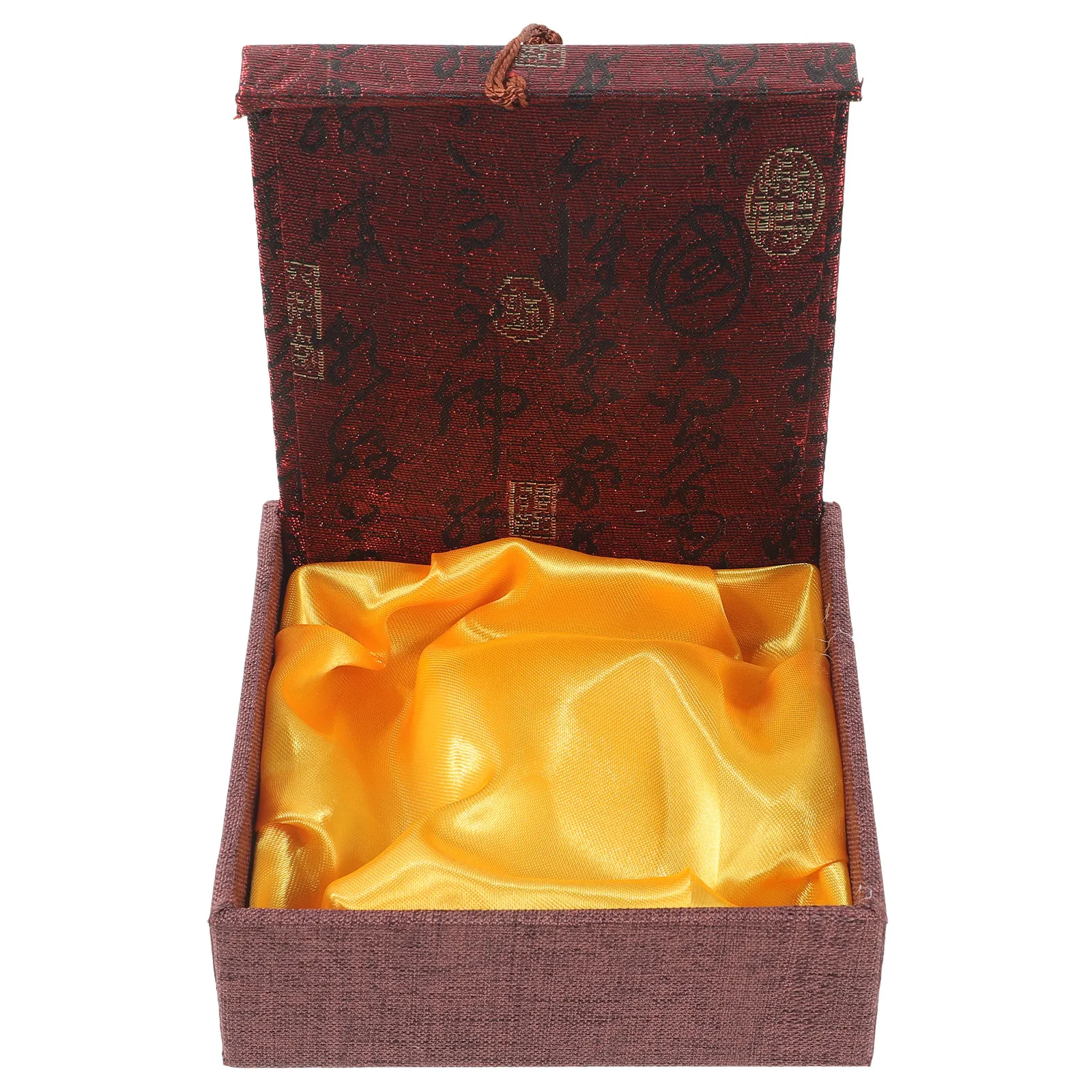 Sturdy Paperboard Cloth Jewelry Case Vintage Style Jewelry Organizer Box for Bracelets Pendants Amber Small Trinkets Home