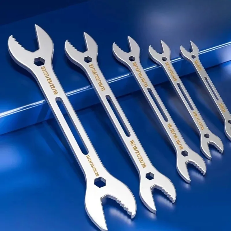

Universal Double Ended Wrench SelfTightening Wrench Tool Combination Spanner Set Hexagonal Holes for Home Repair