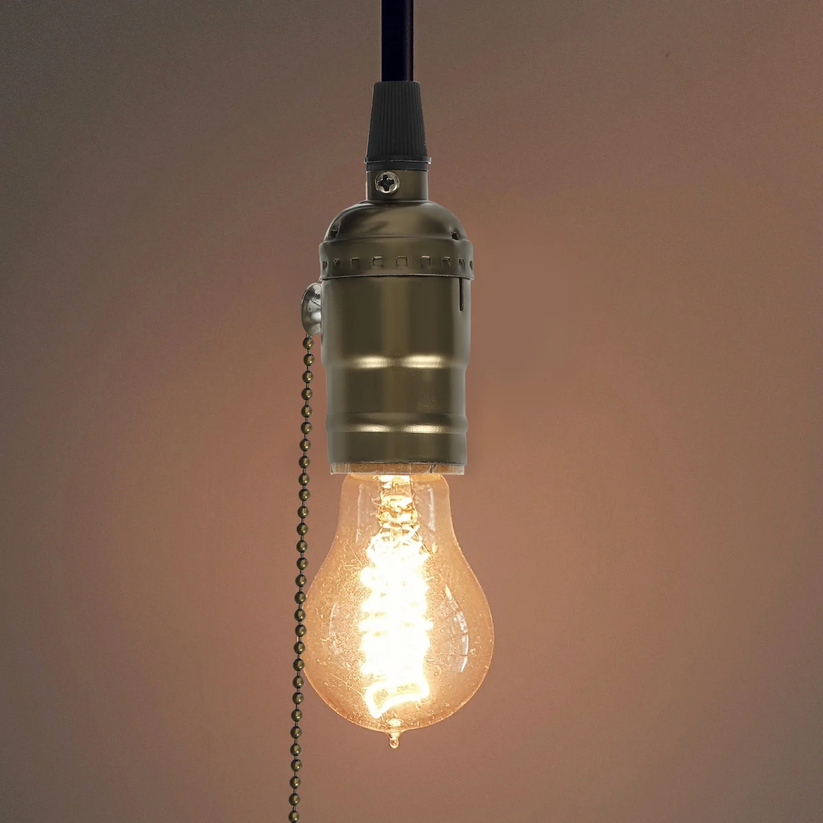 

Pendant Light Socket E26 Chandelier Base Hanging Lamp Cord Adjustable Height Decorative Lighting Ceiling Holder Copper Stainless