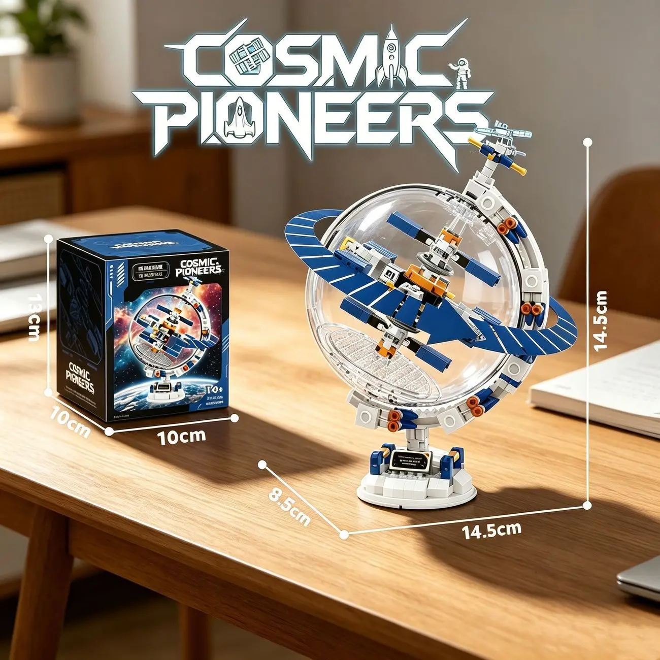 Space Exploration Building Blocks Toy Astronaut Rocket Space Station Model with Transparent Globe Display Cover DIY Bricks Ornam view 3