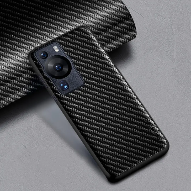Carbon faser stoß feste schlanke Hülle für Huawei P60 50 40 30 Pro Lite Tasche rutsch feste Ganzkörper-Schutzhülle