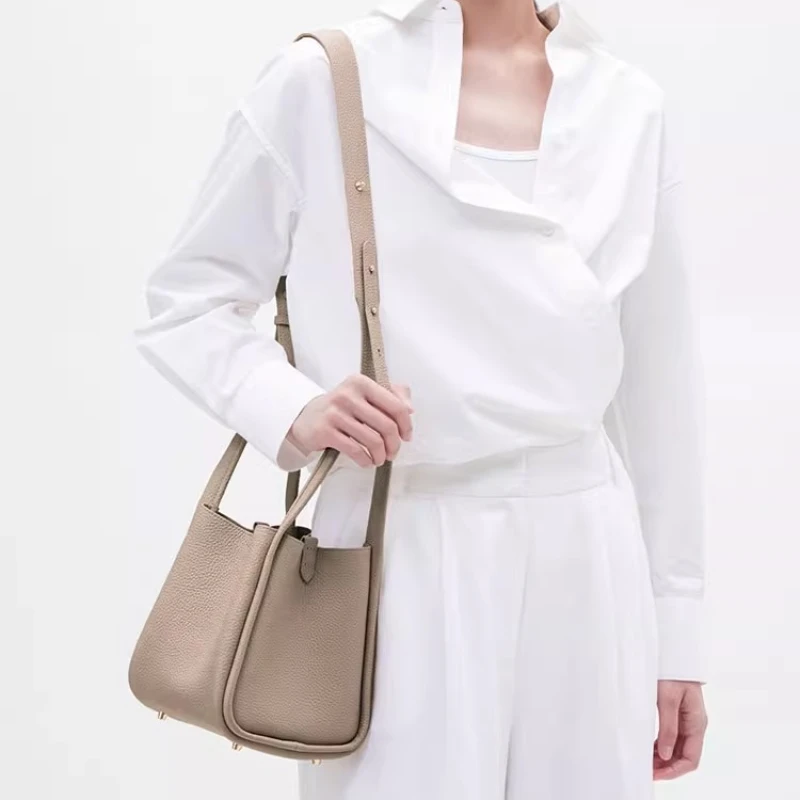 حقيبة سونمونت، سلة خضار، جلد البقر المتوسط الحجم، حقيبة يد ذات سعة كبيرة، حقيبة دلو، كروس #1