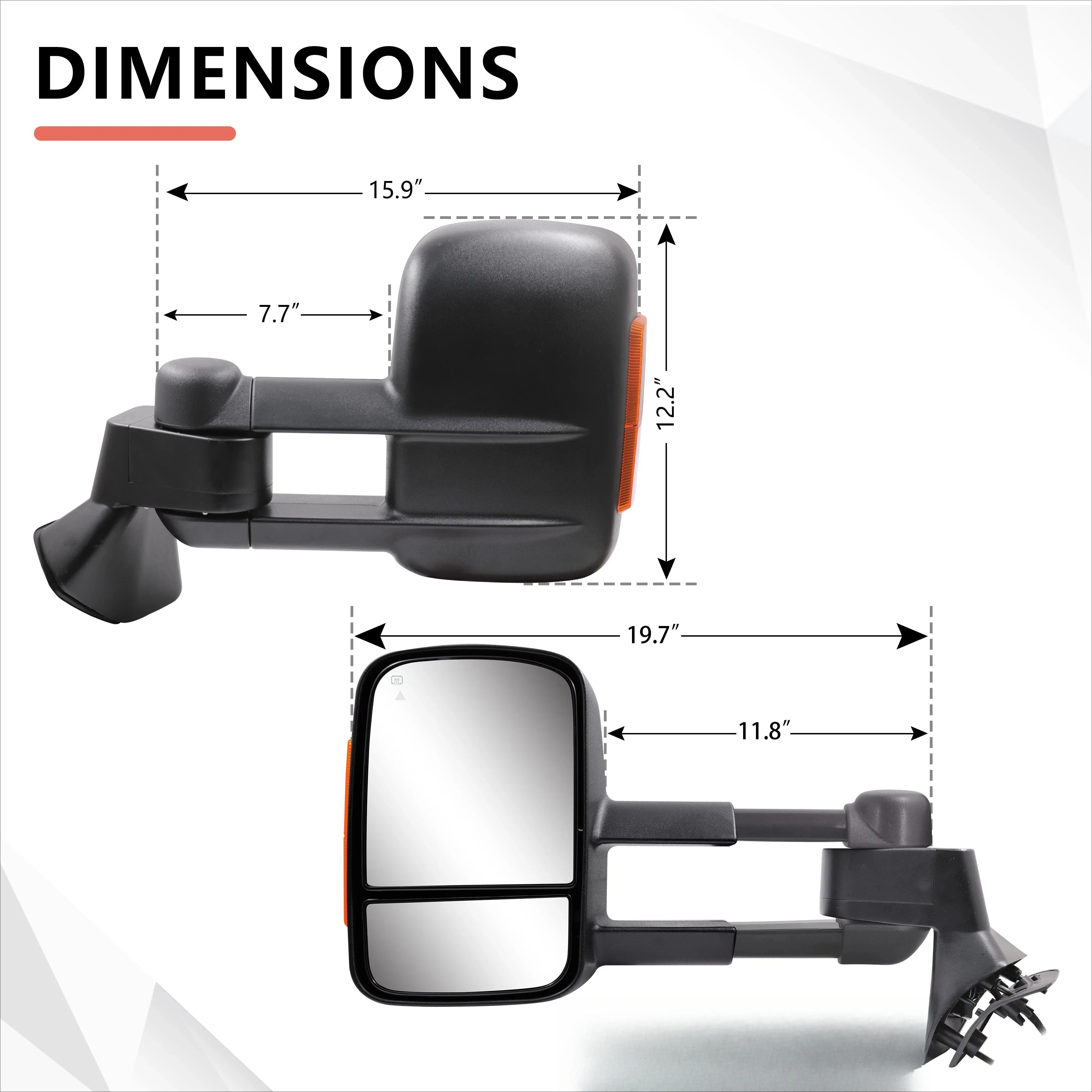 مرآة سحب كهربائية قابلة للطي لسيارة Toyota Landcruiser 300 Series Lc300 #5