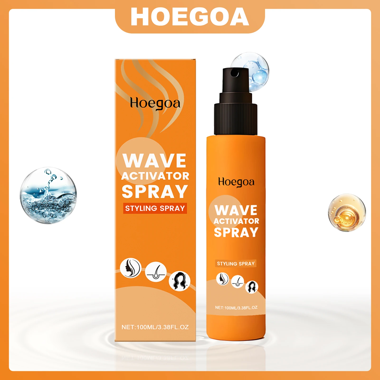 

HOEGOA 100ml Fashion Hair Styling Spray Instantly Smooths Messy Hair Make Curly Hair Textured Keep Shiny Fixing Hair Building