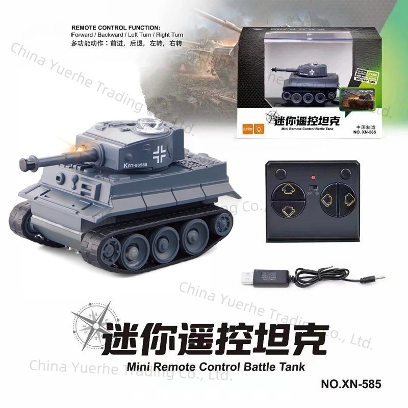 Mini remote control tank simulation four-way wireless charging remote control car military accessories 777-215 77-585