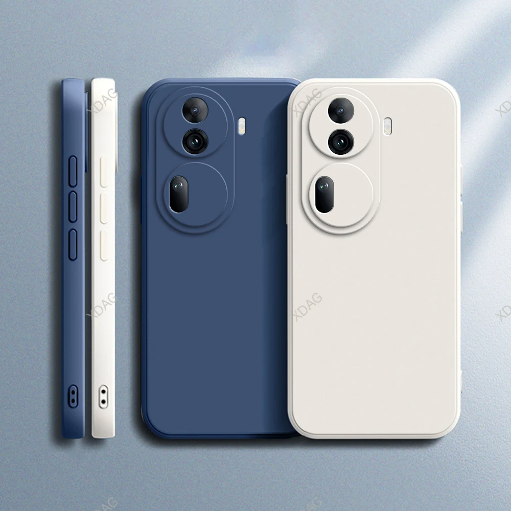 

Half Wrapped Phone Case for OPPO Reno11 Reno 11 5G China 6.7" PJH110 Square Shell Soft Original Liquid Silicone Back Cover Funda