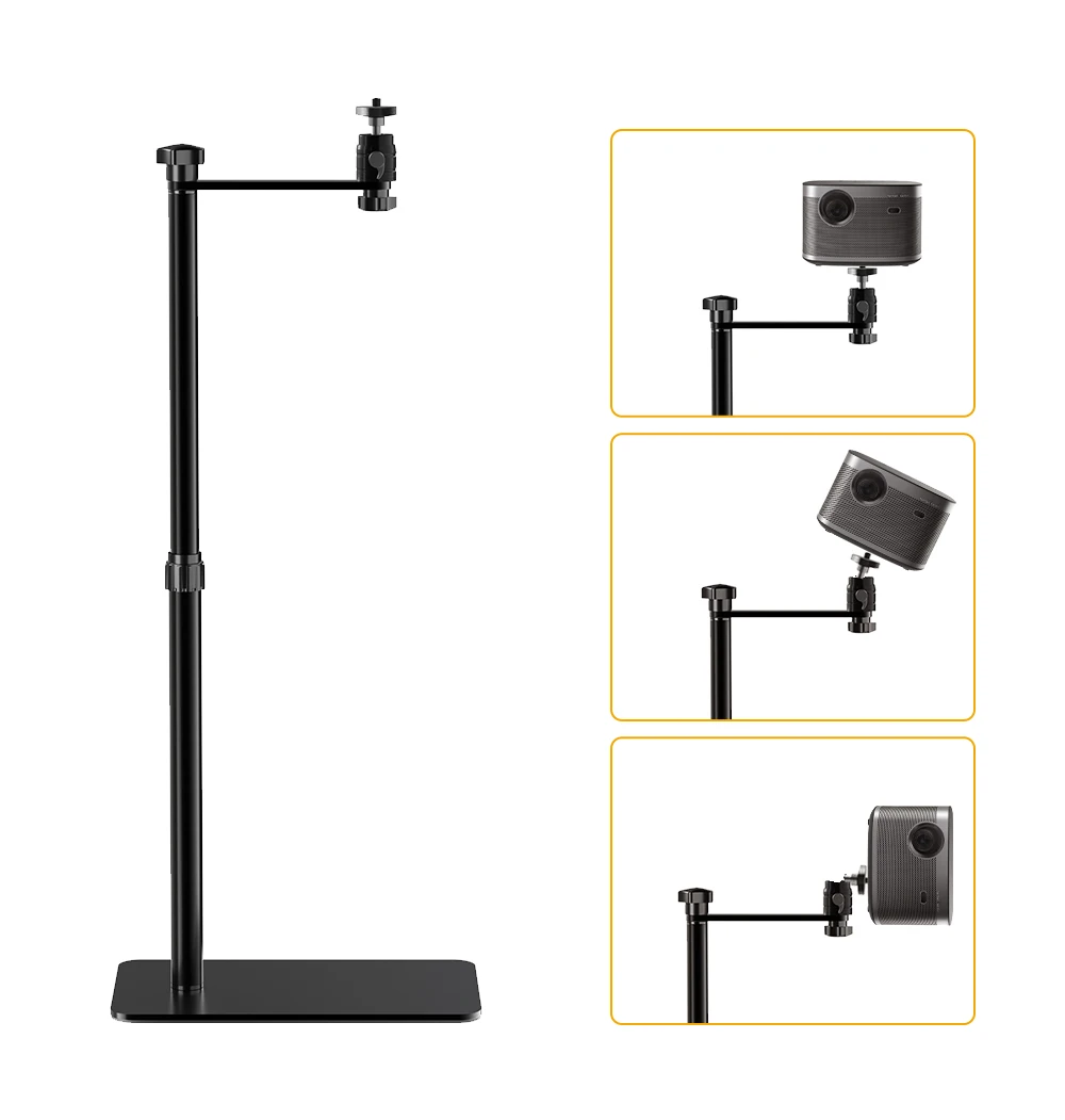 HTT-H268   Adjustable Projector Support Stand Metal Holder Multi-angle 360 Rotating Projector Bracket for Film Video Projector
