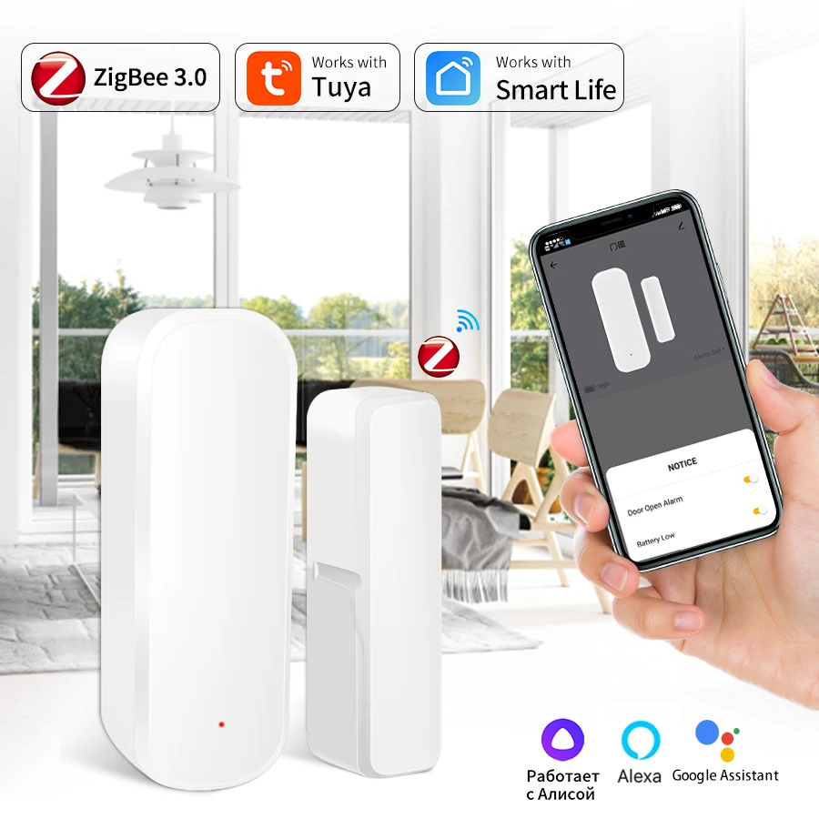 

Zigbee Door Sensor Tuya Mini Wireless Connection Zigbee 3.0 Window Magnetic Sensor Security Smart Life With Alexa Google Home