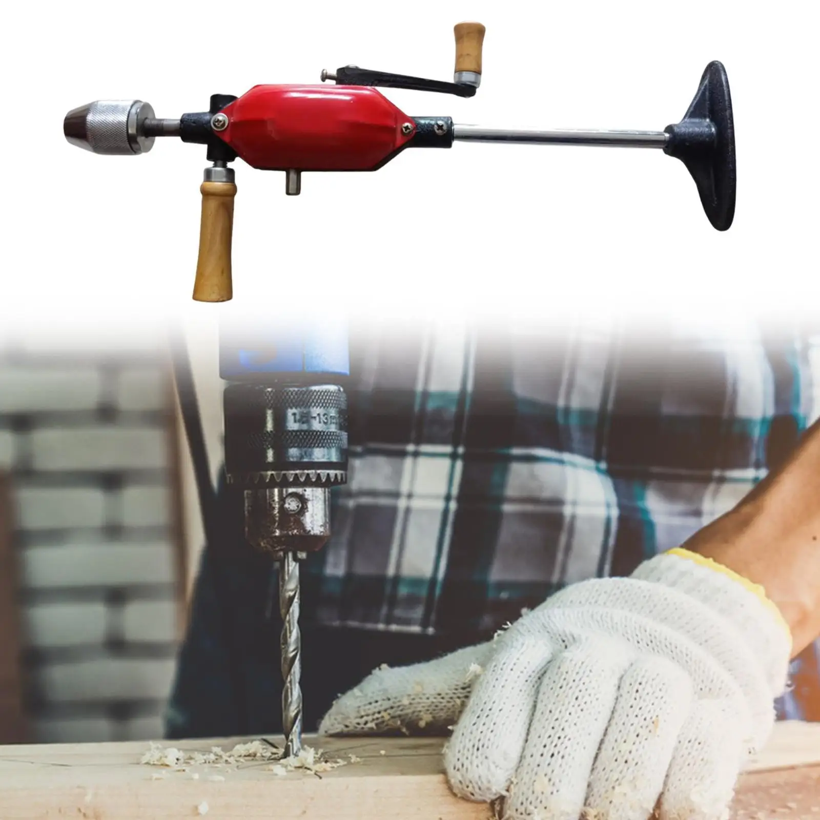 

Ручная дрель, столярный инструмент, сделай сам, профессиональный мощный удобный красный ручной инструмент