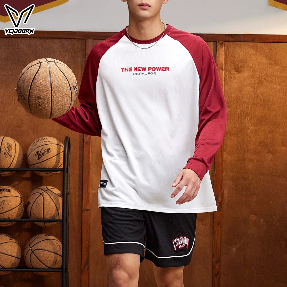 2025, Veidoorn Herbst Frauen Männer Langarm T-Shirts Casual Athletisch Top Atmungsaktive Polyester Streetwear Sportswear Laufen Gym