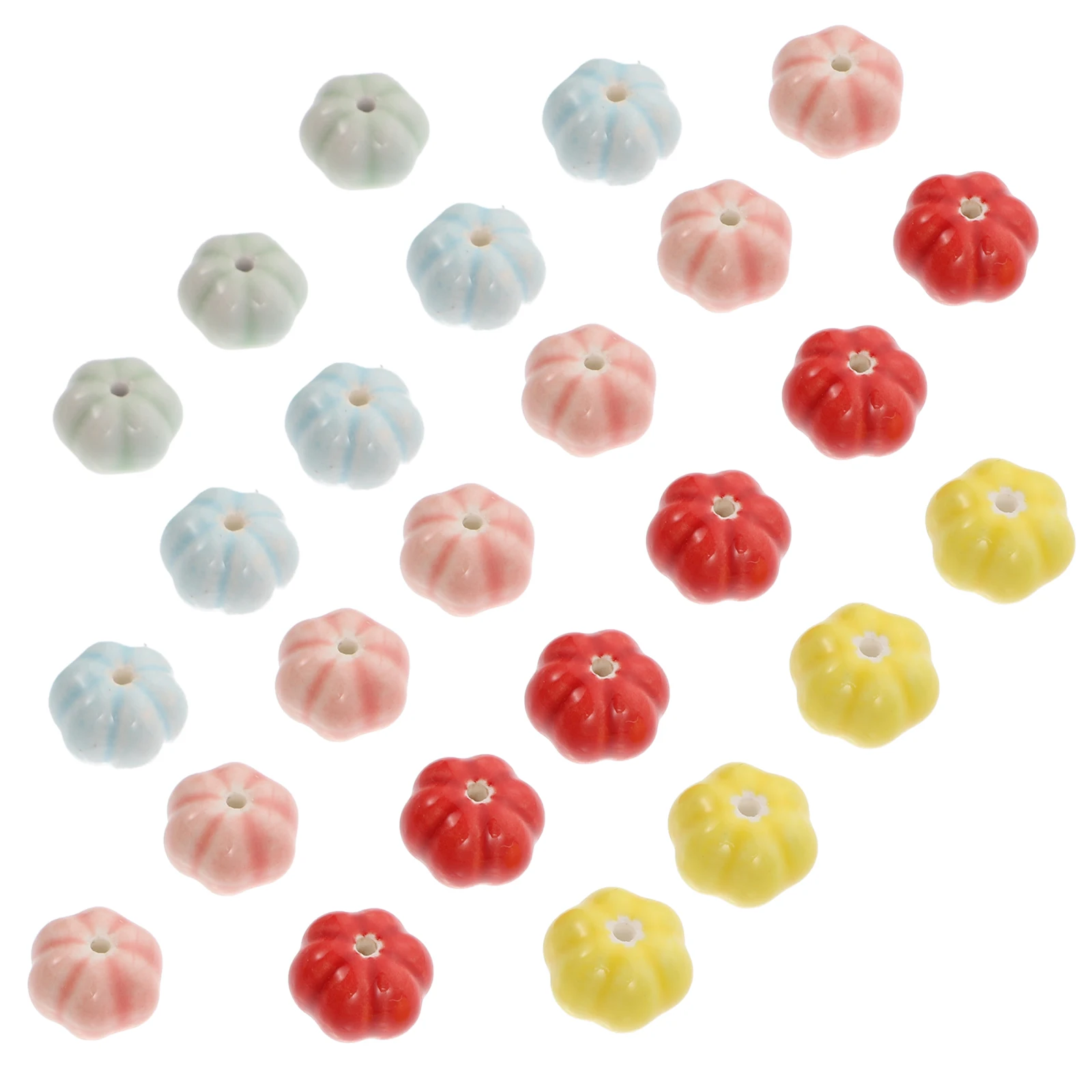 

40Pcs Pumpkin Loose Beads Ceramic Pumpkin Charms DIY Jewelry Accessories Handmade Spacer Beads Halloween Thanksgiving Gift
