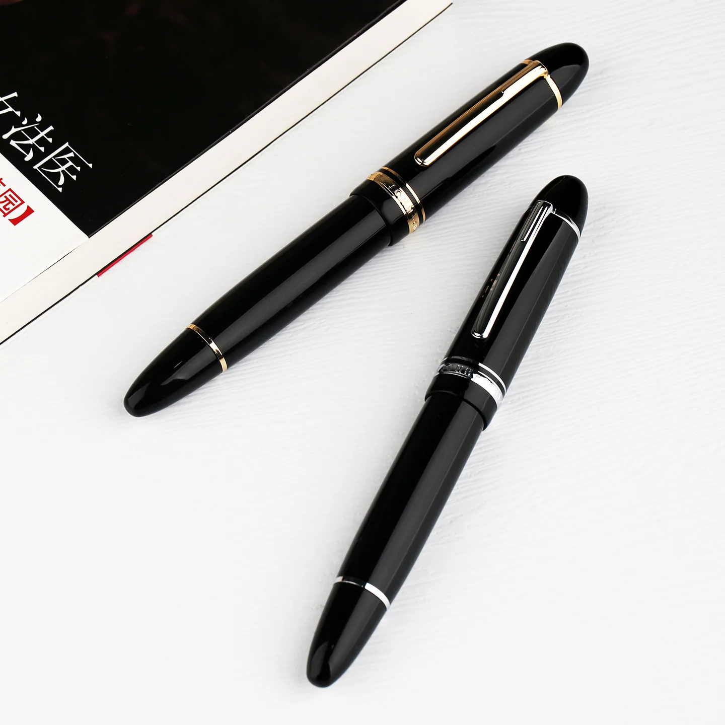 MAJOHN P141 Metal Copper Piston Resin Fountain Pen 20 Ink Windows NO.8 F Nib Large Capacity Ink Writing School Office Gift Pen