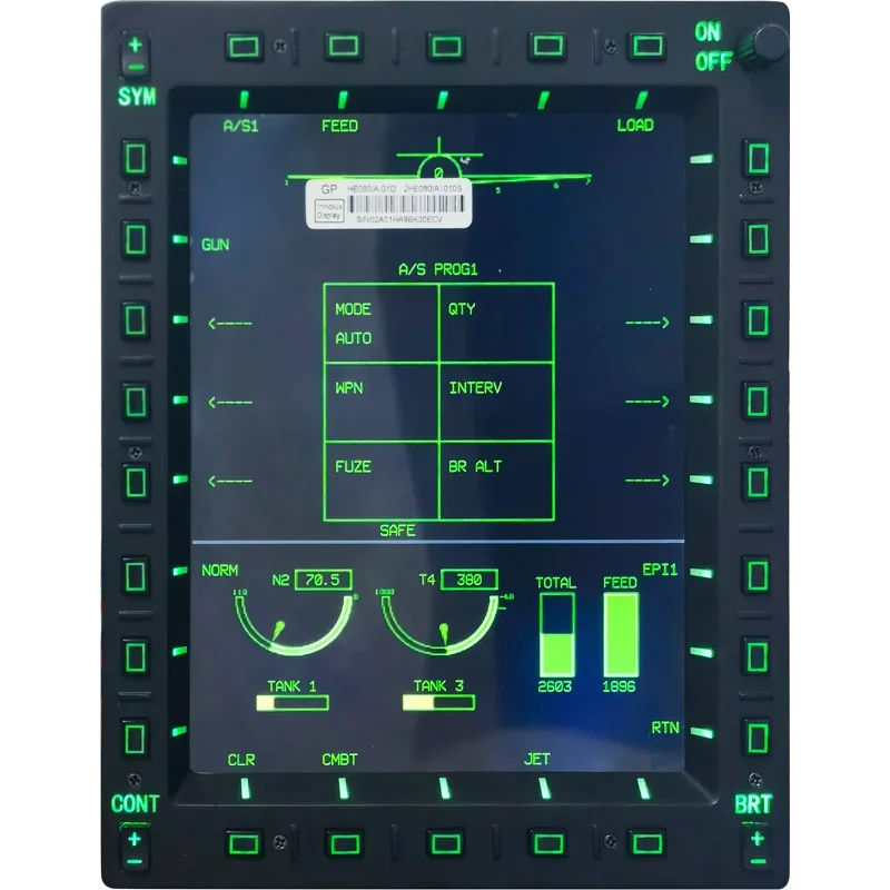 Multi-function Display MFCD UFCP Compatible DCS Simulated Flight Instrument Radio Navigation MFD L-15 Avionics Control Panel