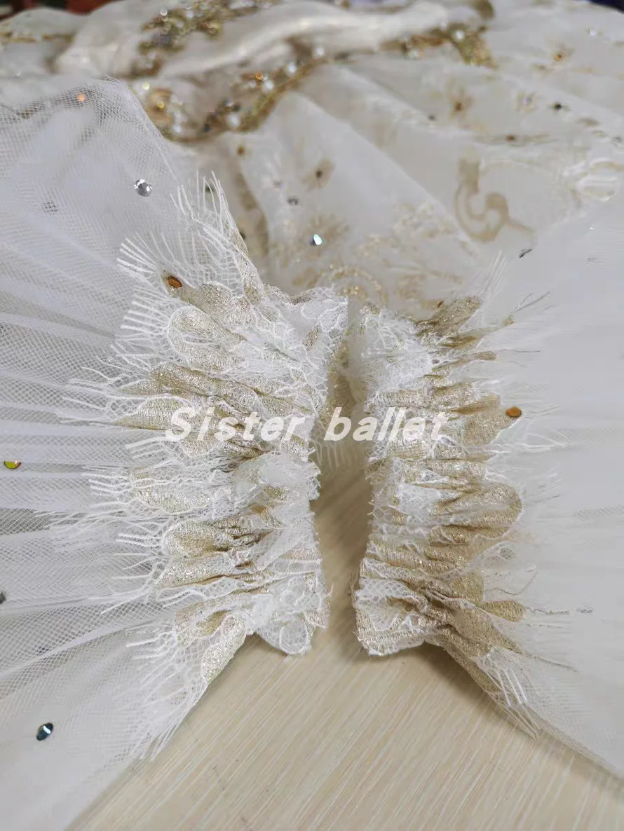 2024 New TUTU dress White gold Paquita variations Muslin dress Sleeping Beauty Princess dress Raymonda ballet competition