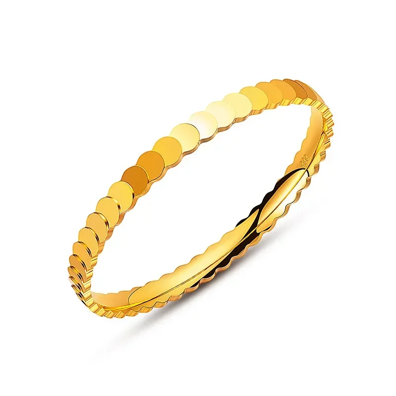 9999 real gold 24K yellow gold Fish Scale Bracelet Step Bracelet