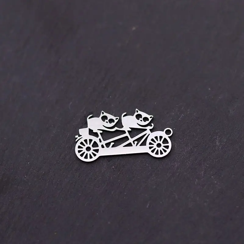 3 قطع الكرتون الحيوانات ركوب الدراجات diy سحر الفولاذ المقاوم للصدأ قلادة صالح القلائد أساور صنع المجوهرات الاطفال الهدايا الحرفية #1