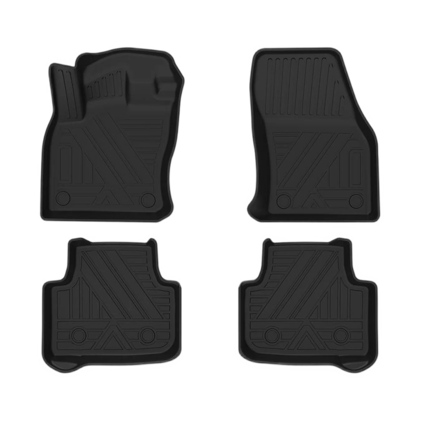 [LHD]T-ROC 2018-2026 Four Seasons Waterproof and Anti-Slip TPE Floor Mat for Cars.