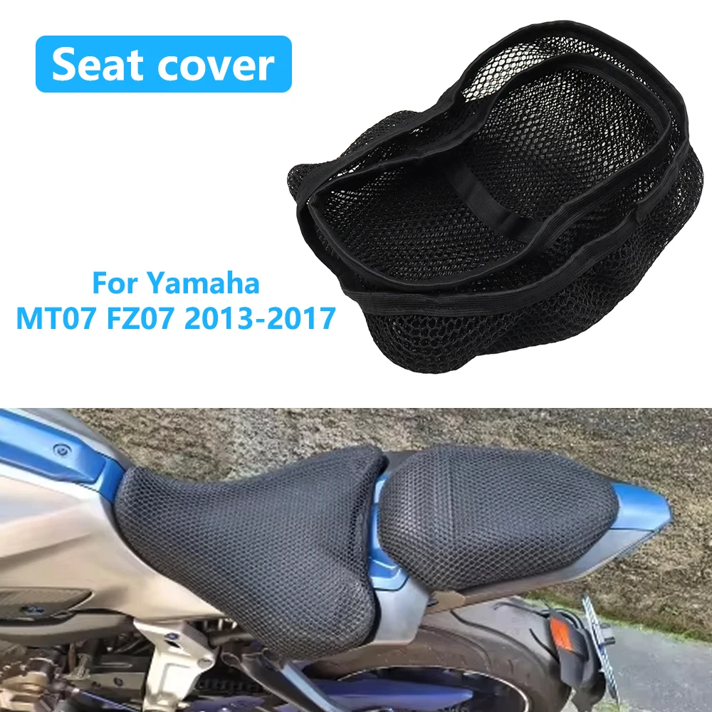 

For Yamaha MT07 FZ07 MT 07 FZ 07 2013-2017 Motorcycle Seat Cover 3D Mesh Fabric Non-Slip Breathable Cushion Heat Insulation