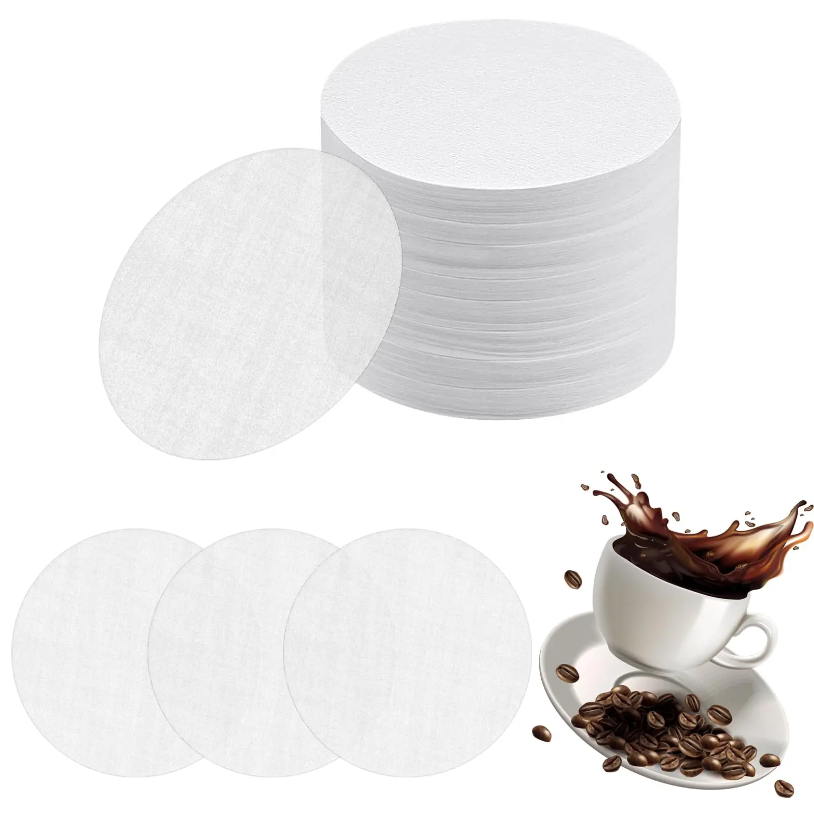 

600-Count 64mm/2.5" Round Coffee Filters - Compatible with Aeropress & Espresso Makers