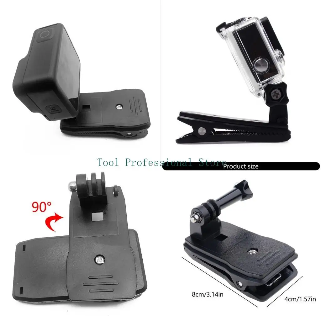 57QF Backpack Strap Cap Clip Mount 360 Degree Rotary Clamp Arm for Hero Series Action Camera Accessories