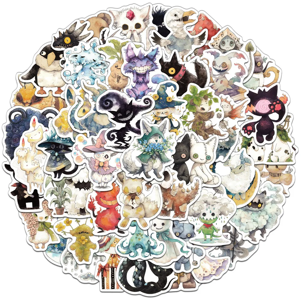 50/100PCS Kreative Absurd Märchen Monster Nette Aufkleber Dekorative Telefon Tassen Notebook Telefon Fällen Personalisierte Aufkleber