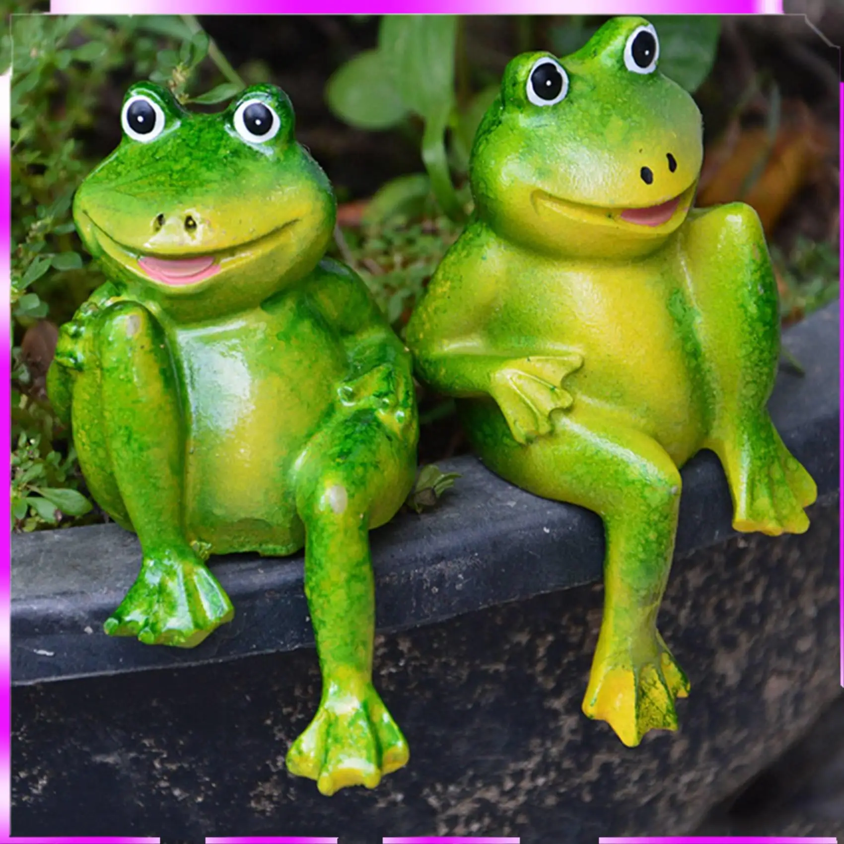 N98R 4 قطعة/المجموعة لطيف الراتنج يجلس الضفادع تمثال في الهواء الطلق حديقة مخزن الضفدع النحت للمنزل مكتب حديقة ديكور حلية S2