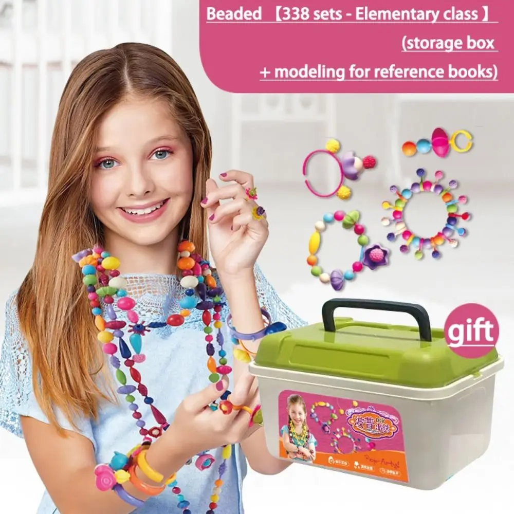 

1 set Handmade Crafts Pop-Arty Beads Snap-Together Creative Pop Beads Set Kids Cute DIY Bracelet Necklace