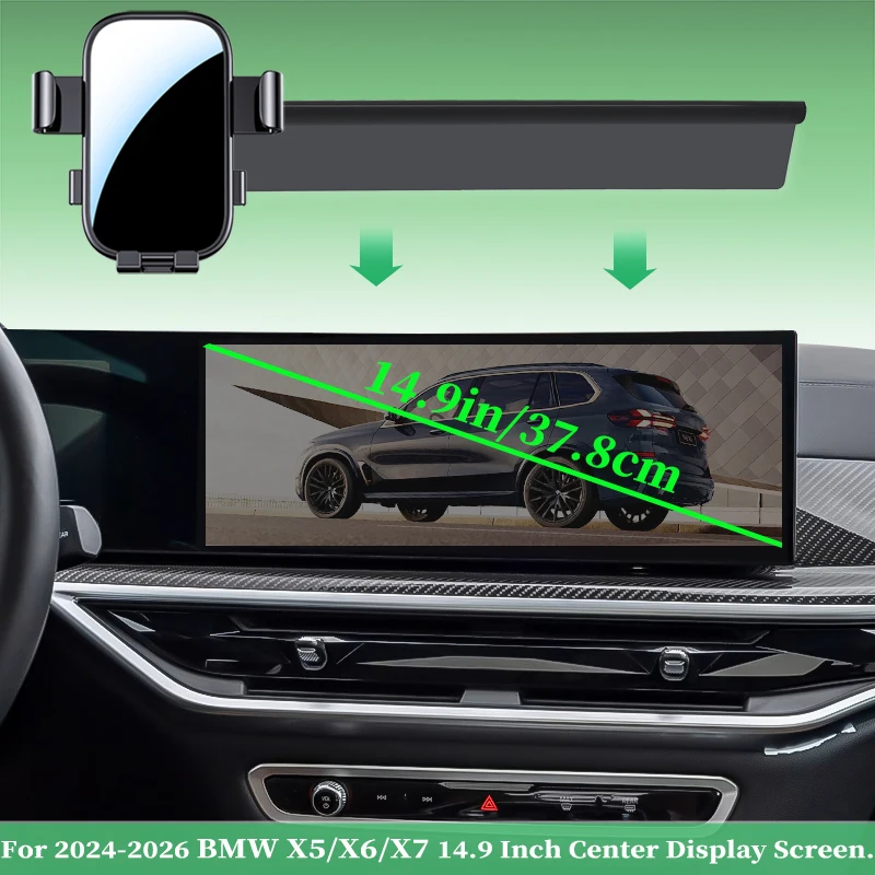 Phone mount for 2014–2026 Left-Hand Drive BMW X5 X6 X7 F15, F16, G05, G06, G07; compatible with 10.3/12.3/14.9