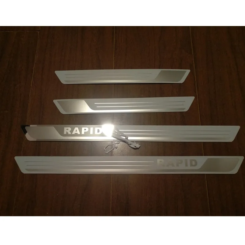 High quality stainless steel Scuff Plate / Door Sill Car Styling For Skoda rapid 2012 2013 2014 2015 2016 4PCS